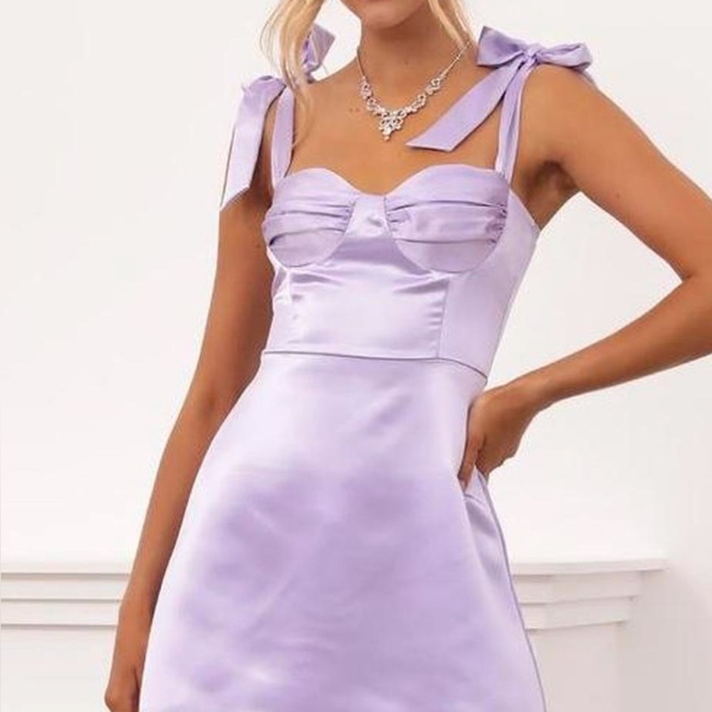 Lucy in the Sky Lavender Tie Strap Mini Dress